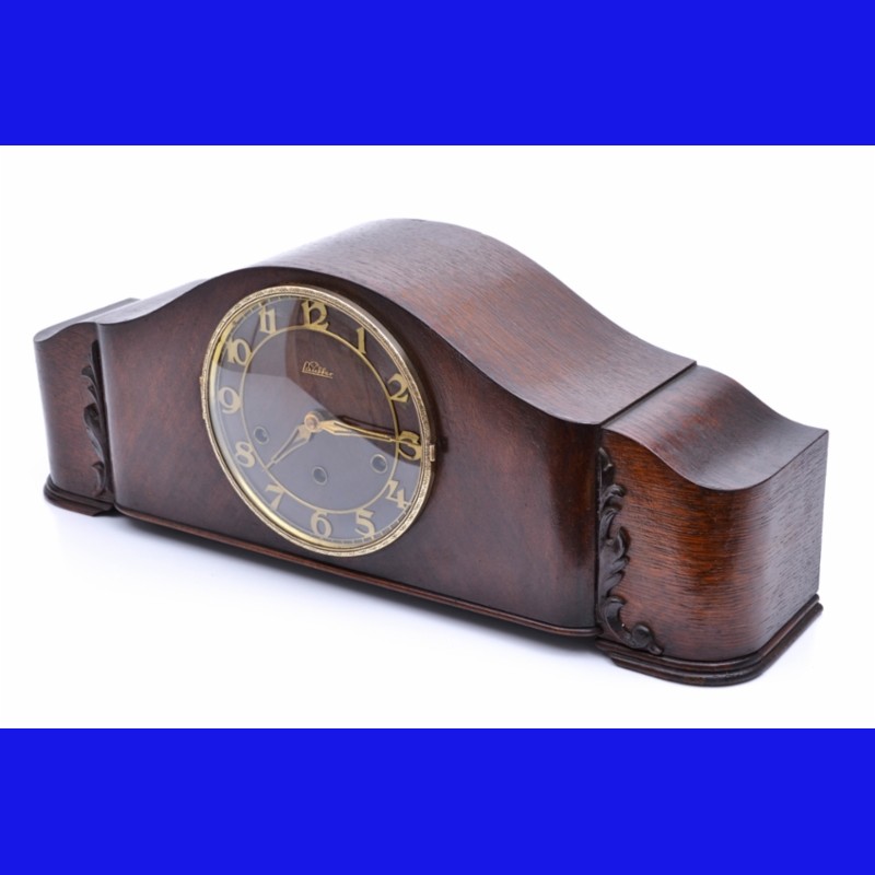 ANTIQUE GERMAN 8 DAY MOVEMENT WESTMINSTER CHIME MANTEL CLOCK LAUFFER